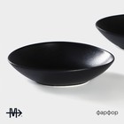 Тарелки глубокие Magistro Carbon, 17.5×15 см, набор 2 шт., фарфор, чёрные - Фото 2