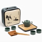 Набор для чайной церемонии ДЖЕКИЧАЙ, 8 предметов, на 4 персоны, чашка 70 мл, чайник 200 мл, керамика, зелёный - Фото 4