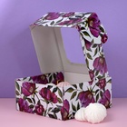 Коробка самосборная, с окном, "Акварельные цветы", 19 х 19 х 9 см - Фото 3
