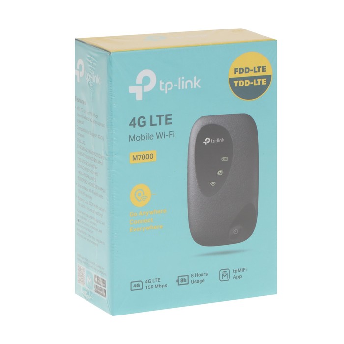 Wi-Fi роутер TP-Link M7000, мобильный, 300 Мбит/с, 150 Мбит/с, 4G, чёрный - фото 51312175