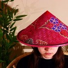 Бамбуковая шляпа 38 см розовая - Фото 1