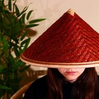 Бамбуковая шляпа 38 см бордовая - фото 110281698