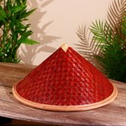 Бамбуковая шляпа 38 см бордовая - фото 22338461