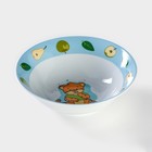 Набор детской посуды из керамики Доляна «Тигрёнок с грушами», 3 предмета: кружка 230 мл, миска 400 мл, тарелка d=18 см, цвет белый - Фото 12