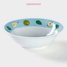 Детская тарелка глубокая Доляна «Тигрёнок с грушами», 400 мл, d=15 см, керамика, белая, голубая - Фото 2