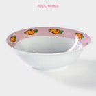 Тарелка керамическая глубокая Доляна «Лапочка зайка», 400 мл, d=15 см, цвет белый - Фото 2