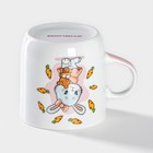 Кружка Доляна «Лапочка зайка», 230 мл, керамика, белая - Фото 3