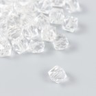 Бусины пластик "Кристалл многогранник прозрачный" набор 20 гр 1х1х1 см - фото 3237898