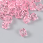 Бусины пластик "Кристалл многогранник. Розовый нюд" прозрачный набор 20 гр 1х1х1 см - фото 3507023