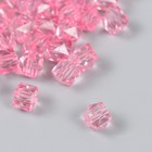 Бусины пластик "Кристалл многогранник. Тёплый розовый" прозрачный набор 20 гр 1х1х1 см - фото 3237901