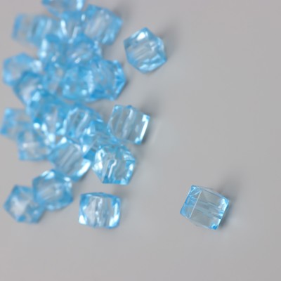 Бусины пластик «Кристалл многогранник. Лавандовый», прозрачный, набор 20 г, 1×1×1 см