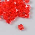 Бусины пластик "Кристалл многогранник. Красный" прозрачный набор 20 гр 1х1х1 см - фото 319585414