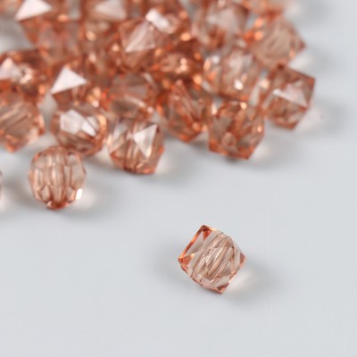 Бусины пластик «Кристалл многогранник. Кофейный», прозрачный, набор 20 г, 1×1×1 см