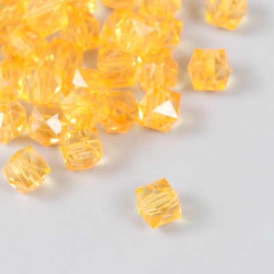 Бусины пластик «Кристалл многогранник. Танжериновый», прозрачный, набор 20 г, 1×1×1 см