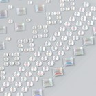 Наклейка пластик стразы "Ромбы, квадраты, круги" 10,5х16 см - фото 24629456