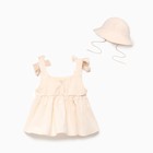 Комплект: платье и панамка Крошка Я, рост 68-74, молочный - фото 24291963