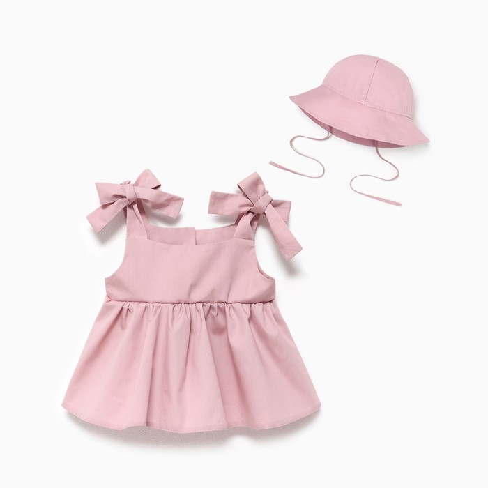Комплект: платье и панамка Крошка Я, рост 68-74, розовый