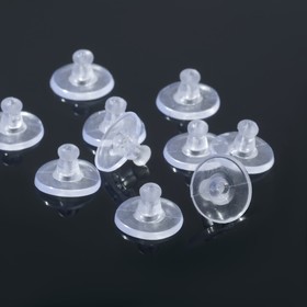 Заглушки силиконовые для швенз и пусет "Пирамидки" (набор 10пар), 6,2х10мм, цвет прозрачный