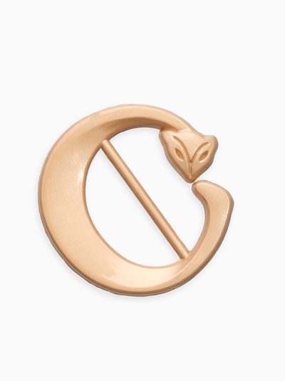 Пряжка для платка «Лисичка» с хвостиком, цвет матовое золото