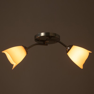 Люстра «Оникс» BayerLux, 2×15 Вт E27, хром, 50×15×15 см