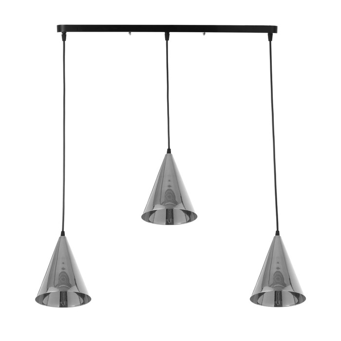 Светильник BayerLux Подвес «Конус» 3хЕ14 40 Вт хром d=16, h=20+60 см - Фото 1