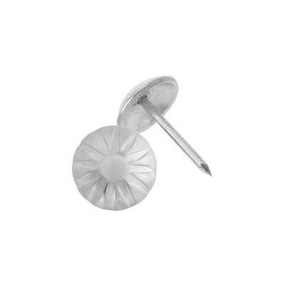 Гвозди ТУНДРА, декоративные, обивочные, фактурные, 11×16 мм, хром, фасовка 50 шт.