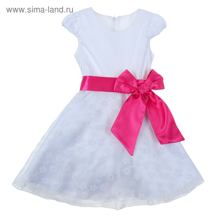 Платье Забава рост 128см (64), цвет белый - Фото 1