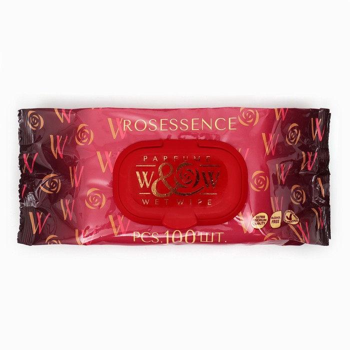 Влажные салфетки парфюмированные W&W Red Essence, 100 шт.