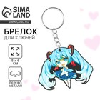 Брелок для ключей аниме «Девочка с голубыми волосами» деревянный - Фото 1