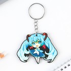 Брелок для ключей аниме «Девочка с голубыми волосами» деревянный - Фото 2