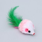 Игрушка для кошек «Малая мышь», с перьями, 5 см, фасовка 50 шт. - Фото 2