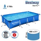 Бассейн каркасный Steel Pro, 400×211×81 см, в комплекте: насос с фильтром 220V, 56424, уценка - Фото 1
