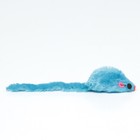 Игрушка для кошек "Мышь малая" цветная, 5 см, синяя - фото 6972959