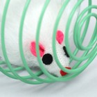 Игрушка "Мышь в шаре", 7 см, белая/зелёная - фото 6973002