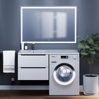 Тумба подвесная Uperwood, под раковину Uperwood Tanos 60, под стиральную машину, цвет белый/графит - Фото 1