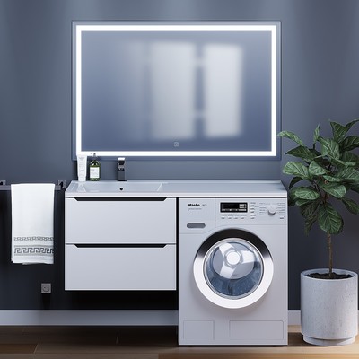 Тумба подвесная Uperwood, под раковину Uperwood Tanos 60, под стиральную машину, цвет белый/графит