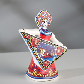 Сувенир-колокольчик 'Кукла с платком', 11 см, керамика