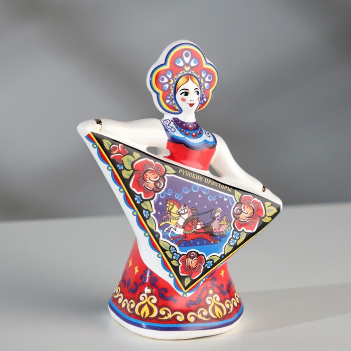 Сувенир-колокольчик Кукла платье-колокольчик, гжель, 11 см, керамика 9796994