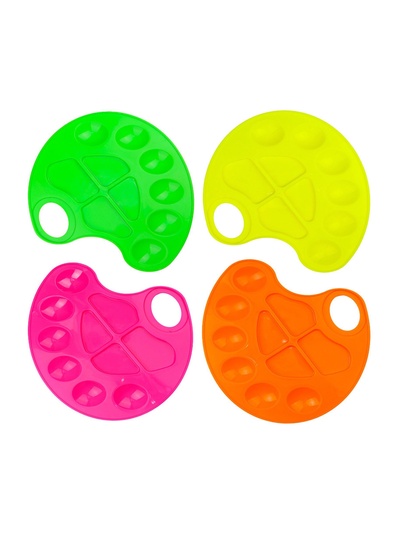 Палитра овальная, 10 ячеек Calligrata «Фонарики», неоновые цвета, МИКС