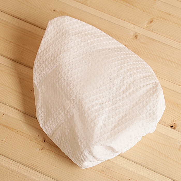 Чалма вафельная на резинке, белая - фото 1884217494