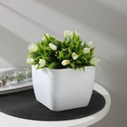 Кашпо для цветов со вставкой «Глянец», 2.4 л (1.6 л), белое - Фото 1