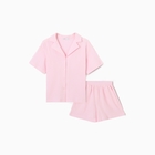 Пижама женская (рубашка, шорты) KAFTAN Basic размер 44-46, розовая - Фото 6