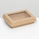Салатник с картонной крышкой, крафт, 16 х 12 х 6,5 см, 0,5 л - фото 319587094
