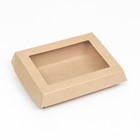 Салатник с картонной крышкой, крафт, 16×12×6.5 см, 0.5 л 9748908