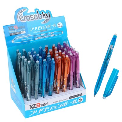 Ручка шариковая со стираемыми чернилами, линия 0,5 мм, стержень синий, корпус МИКС (ручки засохли, плохо пишут)