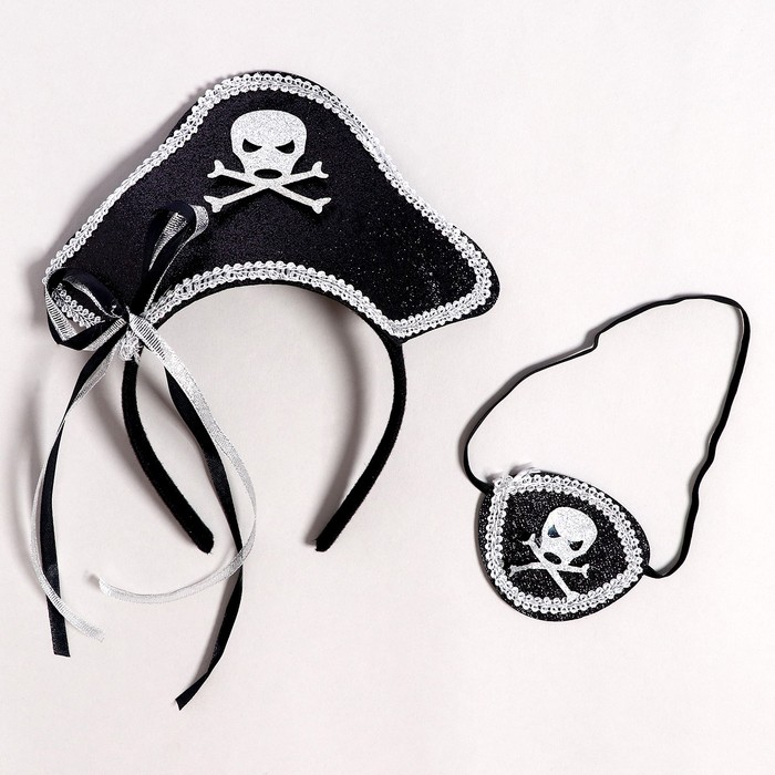 Карнавальный набор «Пират», 2 предмета: ободок, повязка на глаз - Фото 1