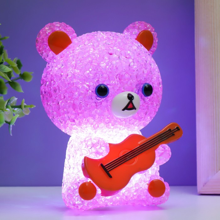 Ночник "Мишка" LED RGB от батареек 3хLR44 МИКС 10х10х15,5см