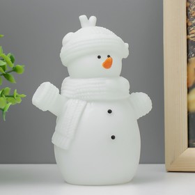 Ночник "Снеговик в шапке" LED от батареек 3хLR44 белый 7х7х12 см