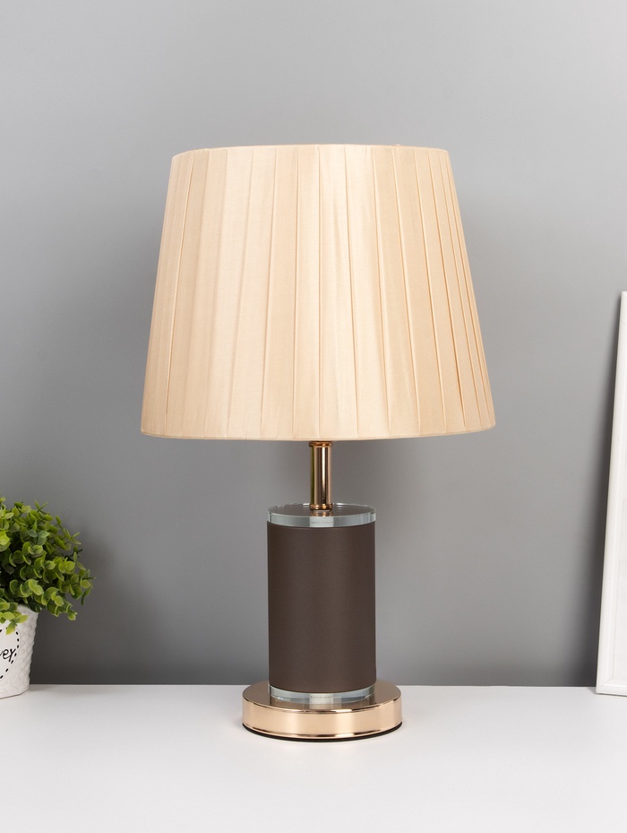 Лампа настольная RISALUX «Стелла», подсветка, E27, 40 Вт, коричневая, 26×26×43 см