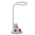 Настольная лампа "Мишка с мячом" LED  бело-красный 14х15х48 см RISALUX - фото 9683056